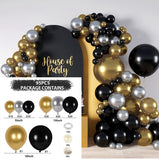 Black Gold Balloon Garland Arch Confetti Latex Baloons Graduation Happy 30th 40th 50th Birthday Party Decor Adults Baby Shower