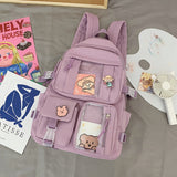 EST Transparent Backpack Large Capacity Women School Bag Female Shoulders Bagpack Girls Book Preppy Mochila Laptop Travel Kawaii