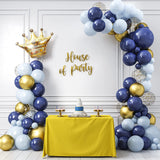 Xpoko 1 Set Of Golden Metal Blue Balloon Arch Balloon Garland Bag Birthday Baby Shower Or Wedding Engagement Graduation Picnic