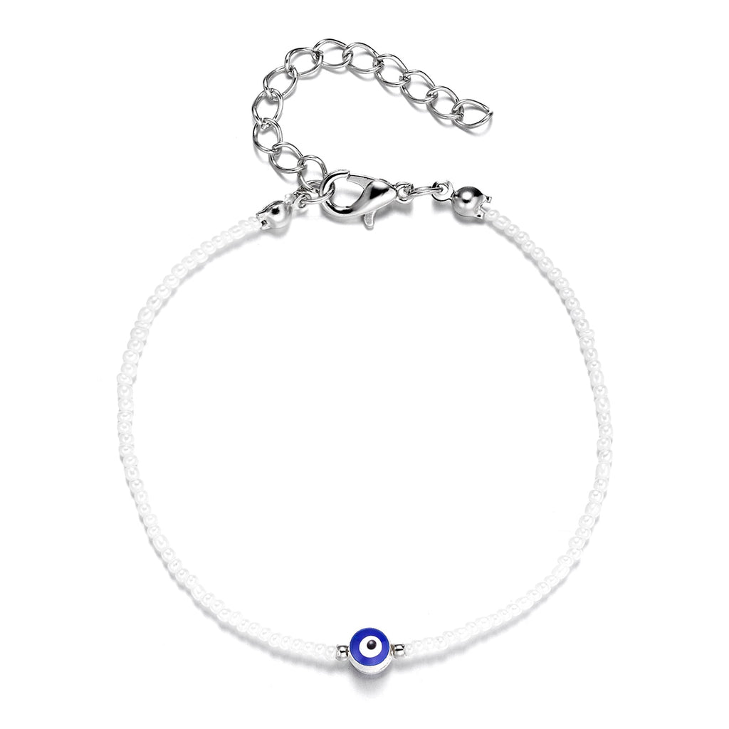 Xpoko Lucky Amulet Evil Eye Charm Bracelet Gold Color Silver Color String Chain Braided Friendship Bracelet For Women Men Jewelry Gift