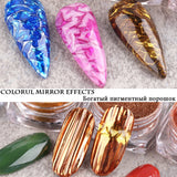 Xpoko 0.5G Chrome Mirror Pigment Powder Metallic Shimmer Dip Dust Glitter For Nails Decorations DIY Manicure Accessories  GLMCB01-24