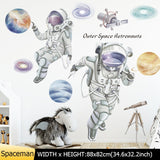 Space Astronaut Wall Stickers for Kids Room Kindergarten Wall Decoration Removable Vinyl PVC Cartoon Wall Decals Home Decor