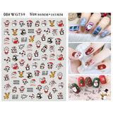 Merry Christmas 3D Nails Sticker Winter Cute Cartoon Sliders Snowflake Elk Xmas Tree Decal UV Gel Polisn Manicures Foils Decor