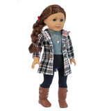 2020 New Fit 18 inch Baby New Born Doll Clothes Accessories White Powder Plaid 3 Piece Suit for American og Girl Dolls