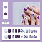 24pcs Multi-Type Wear Short Paragraph Fashion Wearable Manicure Ballerina False Nails Detachable Full Cover Coffin Fake Nail Art