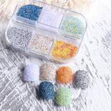 6 Grids/box Laser Square Nail Sequins Green Purple Holographic Glitter Flakes 3D Charm Nail Art Decoration Accessories GL1909-37