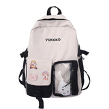 Cute Teenag Girl School Bag Women Kawaii Fashion Travel Shoulder Rucksack Cotton Bookbag Backpack Laptop Mochila Femal