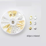 3D Dangle Nail Art Charms Rhinestones Nail Piercing Ring jewelry Hand Drill Metal Alloy Manicure Designs Tool