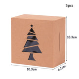 Xpoko Christmas Bags Candy Boxes Christmas Tree Gift Bags Xmas Candy Bag Paper Packing Box 2022 New Year Favors Navidad Home Decor