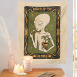 Alien Tapestry Mandala Macrame Hippie Art Wall Hanging Tapestries Living Room Home Cartoon Dorm Decor Psychedelic Wall Tapestry
