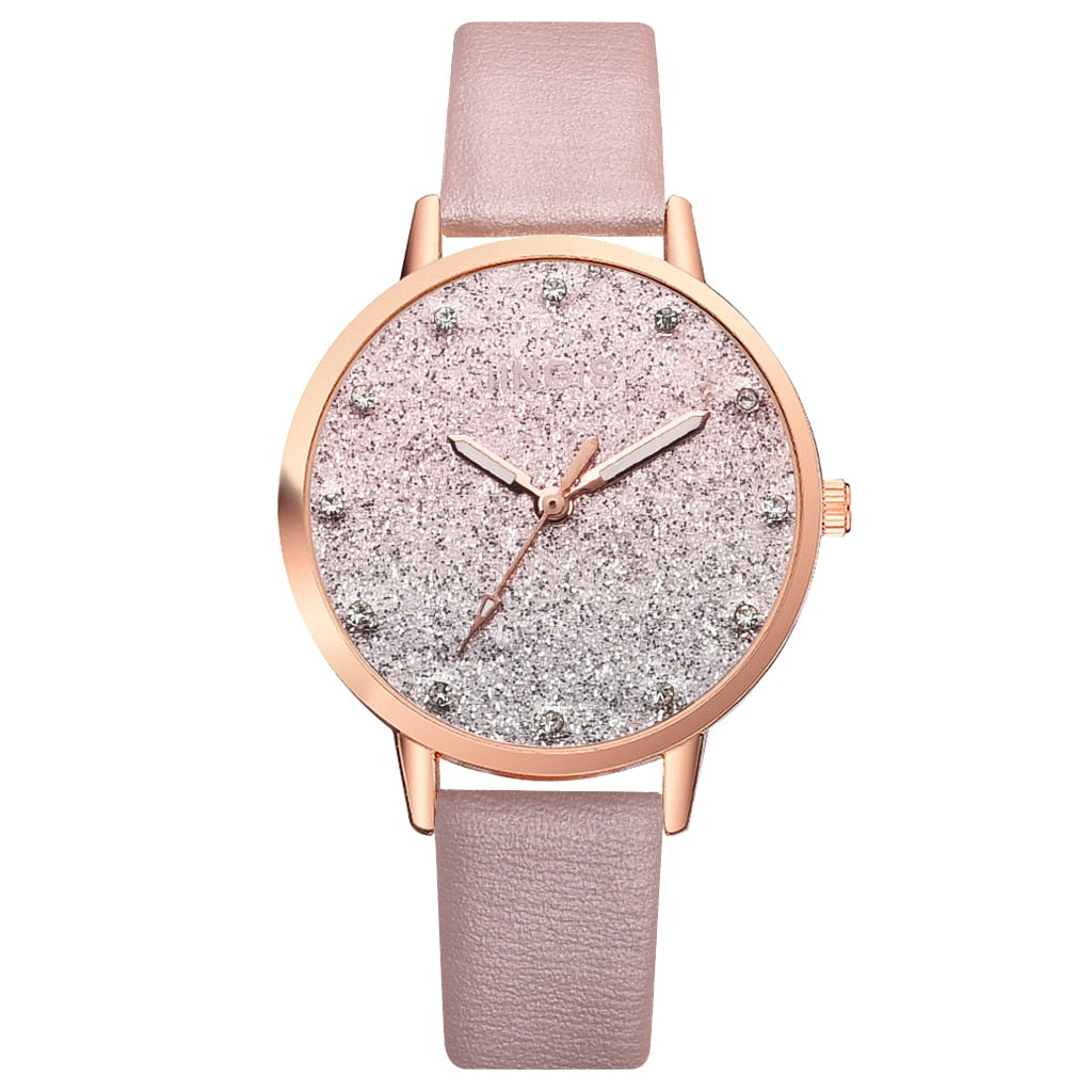 2021 Fashion Women Watches Luxury Quartz Ladies Leather Strap Creative Dial Wristwatch Female Clock Watch Women Relogio Mujer