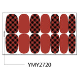 Xpoko 2022 NEW Christmas Series Nail Polish Stickers Strips Plain Nail Art Decorations Heart Designs Glitter Powder Manicure Tips