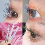 Xpoko 1Pcs Diamond Shiny Charm Mascara Volume Waterproof Curling Eyelashes Extension Cosmetics Makeup Silk Quick Dry Glitter Mascara