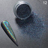 Sparkly iridescent Diamonds Nail Glitter Shinning iridescent Silver Gold Nail Polish Powder Flakes Dust Chrome Pigment Decor