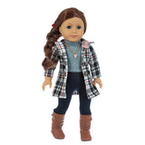 2020 New Fit 18 inch Baby New Born Doll Clothes Accessories White Powder Plaid 3 Piece Suit for American og Girl Dolls