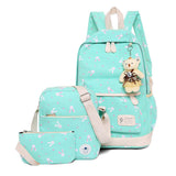 3pcs/set Printing School Bags Women Backpack Schoolbag Fashion Kids Lovely Backpacks For Children Girls School Student Mochila