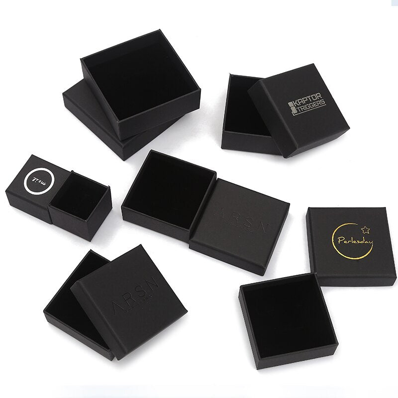 Xpoko Wholesale 100PCS/lot black gift boxes for bracelets & bangles & necklace & rings jewelry Accessories Lid and base paper jewelry