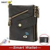 Smart Wallet GPS Record Bluetooth 100% Genuine Leather Men Wallet Coin Purse Small Mini Card Holder Chain Male Wallet Pocket