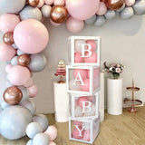 Alphabet Custom Transparent Box Boy Girl Baby Shower Balloon Box 1st Birthday Balloons Latex Ballon Wedding Birthday Party Decor