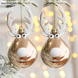 Xpoko 2Pcs Elk Christmas Balls Ornaments Xmas Tree Hanging Bauble Pendant  Christmas Decorations For Home New Year Party Navidad 2023