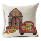 Xpoko Thanksgiving Day  Colorful Pumpkin Pillow Case Linen Decor Plant Cushion Cover For Car Sofa Pillowcase  45Cm*45Cm