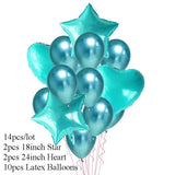 10/14pcs Metallic Balloons Heart Star Gold Confetti Balloon Birthday Party Decoration Kids Adult Air Balls globos Wedding Decor