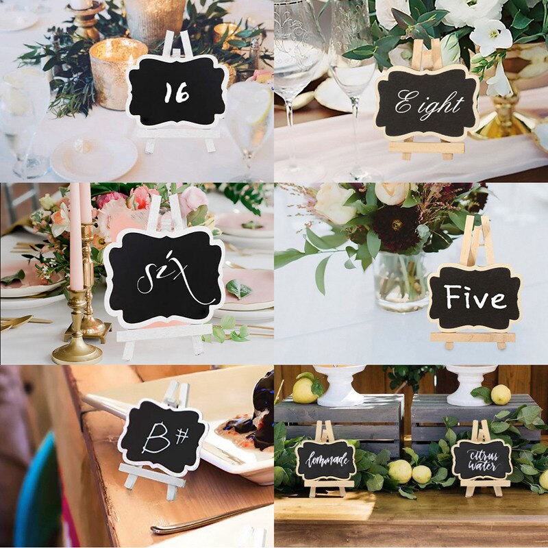 Chalkboard Wood Framed Weddings Retro Easel Parties Food Sign Price Tags Rectangle Message Board Craft Party Decoration