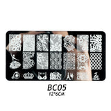 1pcs Nail Stamping Plates Lace Flowers Nail Stencils Butterflies Stainless Nail Art Stamping Templates Manicure Tools GLBC01-20