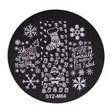 Winter Snowflakes Nail Stamping Plates Christmas Decorations Deer Santa Snowman Design Nail Stencils Stamping Molds GLSU-M01-06