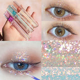Xpoko Liquid Eyeshadow Shimmer Broken Diamonds Multifunctional lip Glaze Eyeliner Silkworm Eye Sequins Pen Brighten Shiny Party Makeup