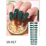 Clear Brown Faux Ongles Couleur Short Stiletto Almond Shape Fake Nails Set With Glue Sticker Glossy Impress Press On Nails False