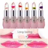 Xpoko 6 colors flower jelly transparent waterproof discoloration lipstick God lips temperature Discoloration  lasting lipstick