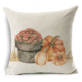 Xpoko Thanksgiving Pillow Cover Pumpkin Cushion Cover Linen Farmhouse Decor Pillow Case Home Decor Sofa Car 45CM*45CM