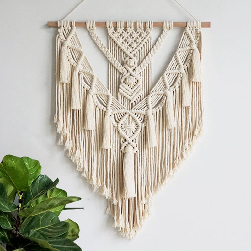PATIMATE Macrame Wall Hanging Tapestry Wall Decoration Cotton Bohemian Handmade Woven Home Decoration Beautiful Gifts 55x70cm