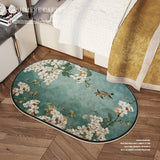 Chinese Traditional Thick Carpets For Bedroom Kitchen Customized Rugs Floor Mat Door Decoration Oval Lambs Wool Rug Home Salon