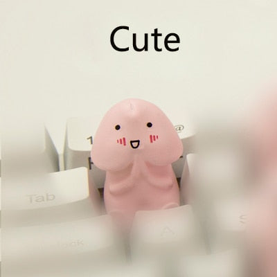 Personality Cartoon Keycap Pink Single Three-Dimensional Dute Mechanical Keyboard Cross Axis Cartoon DIY Smiley Shy Expression