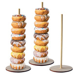 Xpoko Wedding Table Decoration Donuts Stands Wall Wooden Holds Dessert Doughnut Holder Kids Adult Birthday Party Supplies Baby Shower
