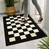 Winter Rub Outdoor Mat Checkerboard Design Door Rugs Thick Durable Home Carpet For Kitchen Bed Indoor Floor Mat Easy Clean Rug