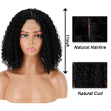 Xpoko Wigs Women's Short Curly Wig Short Afro-Style Curly Wigs Black Middle Part Natural Hair Heat-Resistant