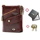 Smart Wallet GPS Record Bluetooth 100% Genuine Leather Men Wallet Coin Purse Small Mini Card Holder Chain Male Wallet Pocket