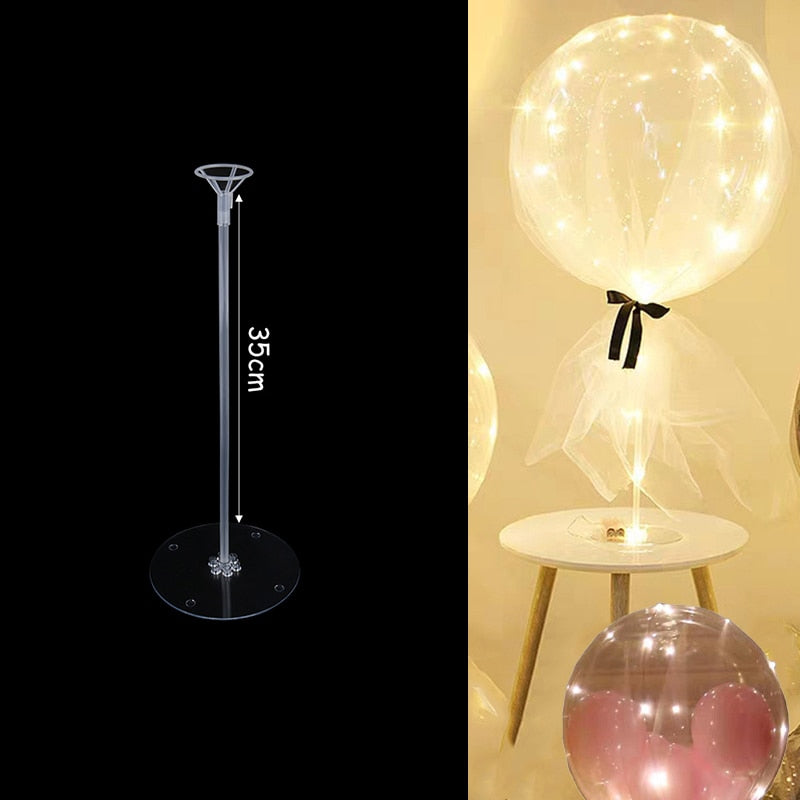 Xpoko Clear Transparent LED Bobo Balloon Sticks Balloons Stand Balons Support Holder Column Birthday Party Wedding Table Decorations
