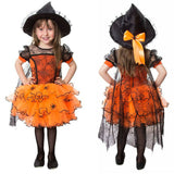 1-5Y Baby Girl Halloween Dress Girls Spider Cloak Witch Fancy Party Costume Kids Party  Dresses Toddler Clothes