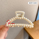 Back to school guide  Luxury Trendy Big Pearls Acrylic Hair Claw Clips Round Pearl  Makeup Hair Styling Barrettes for Women Hair Accessories