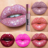 Xpoko 15 Colors Matte Glitter Lip Gloss Diamond Shimmer Nude Makeup Liquid Lipsticks Waterproof Long Lasting Lip Tint Shiny Cosmetics