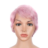 Short Pixie Bob T Part Lace Human Hair Wig For Women Natural Pre Plucked Glueless Ombre Burgundy Brazilian Remy 613 Wigs