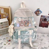 Fashion Women Backpack Kawaii Girls Schoolbag for Teenager Bookbag Cute Canvas Shoulder Bag Female Travel Mochila