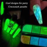 Luminous Nail Powder Glow In Dark Neon Pigment Fluorescent Nail Glitter Reflective Spray Dust Design Decor For Manicure GLYS-1