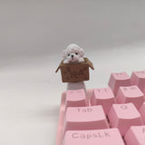 Cute Dog Gaming Keycaps For Mechanical Keyboard Caps Accessories White Pink Custom Cartoon Anime Kawaii Cherry Esc Keycap 1Piece