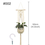 Handmade Macrame Plant Hanger Flower Pot Hanging Planter Basket Support for Flower Stands Wall Hangers Garden Balcony Decoration