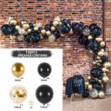 Black Gold Balloon Garland Arch Confetti Latex Baloons Graduation Happy 30th 40th 50th Birthday Party Decor Adults Baby Shower